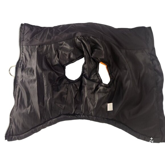 Adjustable Two-Tone Padded Dog Jacket With Zipper & D-Ring Leash Attachment - Picture 3 of 12